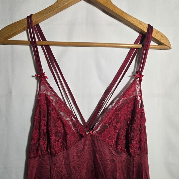 Vtg Petra Nylon Babydoll Maxi Slip Dress Strappy Back 1X Romantic Lingerie Vamp - Picture 3 of 6